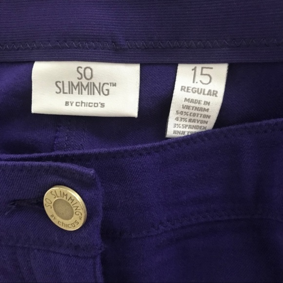 Chico’s So Slimming Purple Getaway Pants - Picture 3 of 6